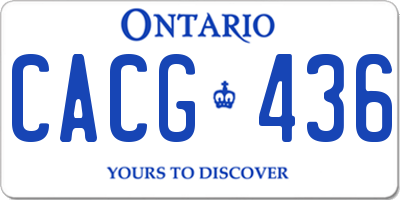 ON license plate CACG436