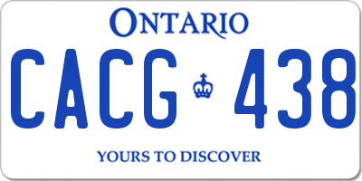 ON license plate CACG438