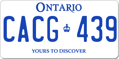 ON license plate CACG439