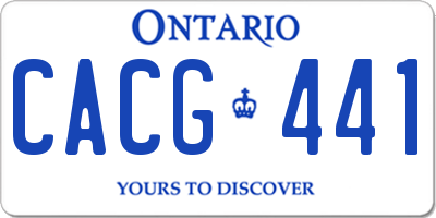 ON license plate CACG441