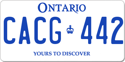 ON license plate CACG442