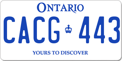 ON license plate CACG443