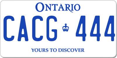 ON license plate CACG444