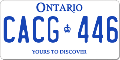 ON license plate CACG446