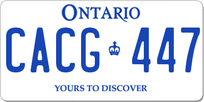 ON license plate CACG447