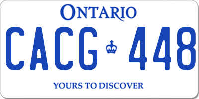 ON license plate CACG448