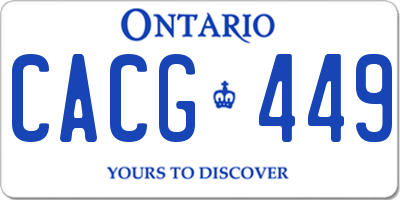 ON license plate CACG449