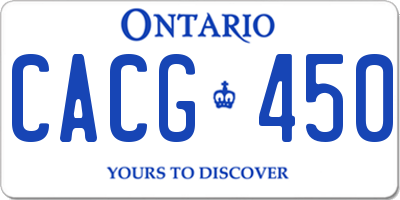 ON license plate CACG450