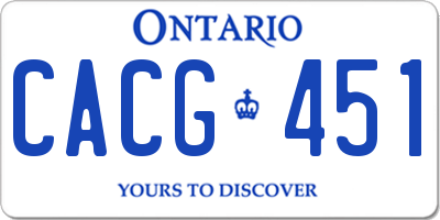 ON license plate CACG451