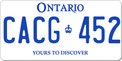 ON license plate CACG452