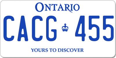 ON license plate CACG455