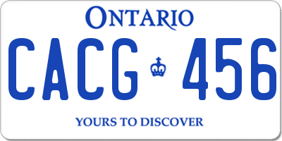 ON license plate CACG456