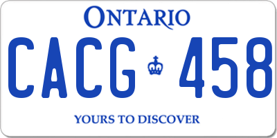 ON license plate CACG458