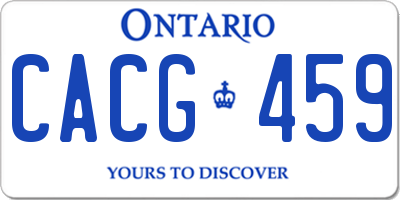 ON license plate CACG459