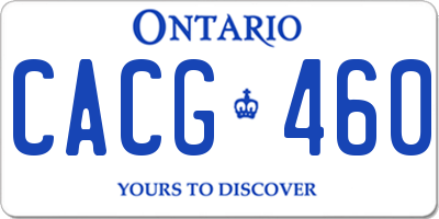 ON license plate CACG460