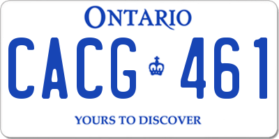 ON license plate CACG461