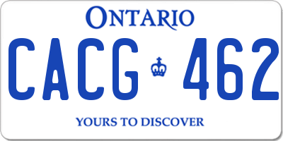 ON license plate CACG462