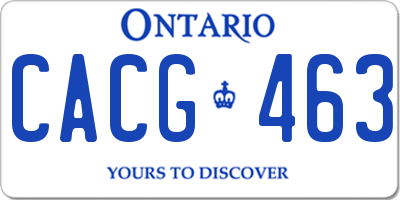 ON license plate CACG463