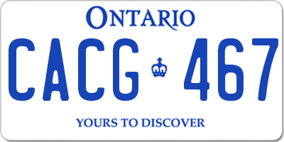 ON license plate CACG467