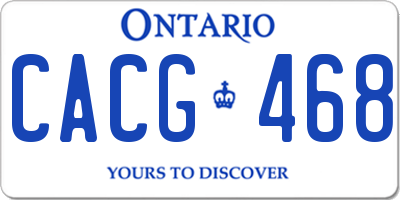 ON license plate CACG468