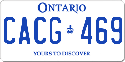 ON license plate CACG469