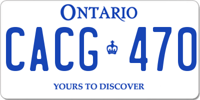 ON license plate CACG470