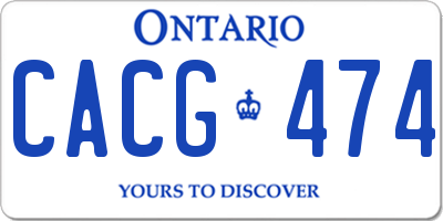 ON license plate CACG474