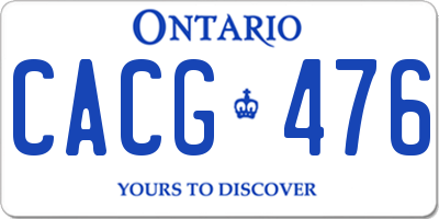 ON license plate CACG476