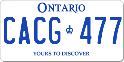 ON license plate CACG477