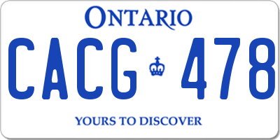 ON license plate CACG478