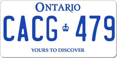 ON license plate CACG479