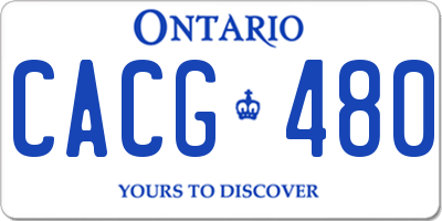 ON license plate CACG480