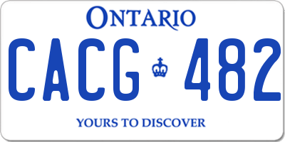 ON license plate CACG482