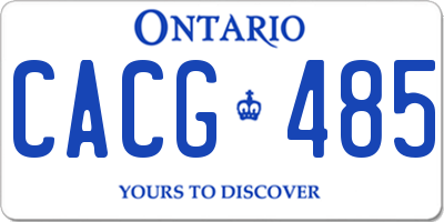 ON license plate CACG485