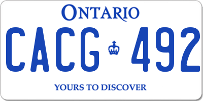 ON license plate CACG492