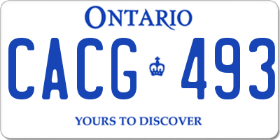 ON license plate CACG493