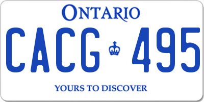 ON license plate CACG495