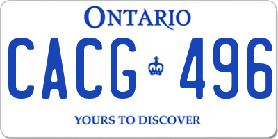 ON license plate CACG496