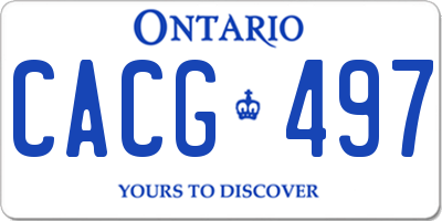 ON license plate CACG497