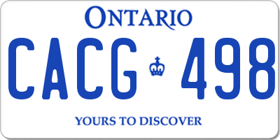 ON license plate CACG498