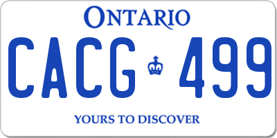 ON license plate CACG499