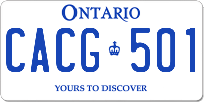 ON license plate CACG501