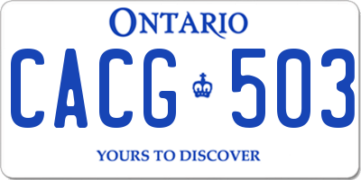 ON license plate CACG503