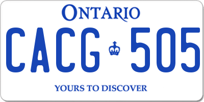 ON license plate CACG505