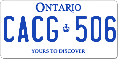 ON license plate CACG506