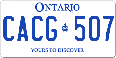 ON license plate CACG507