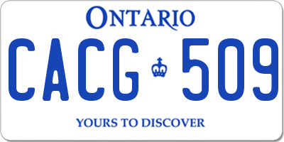 ON license plate CACG509