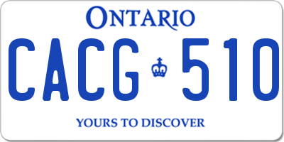 ON license plate CACG510