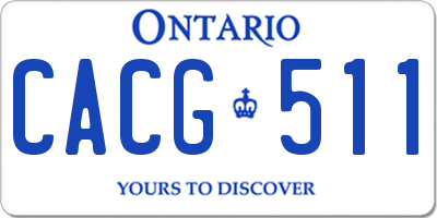 ON license plate CACG511