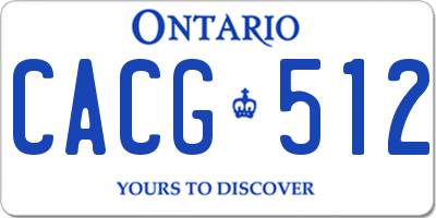 ON license plate CACG512